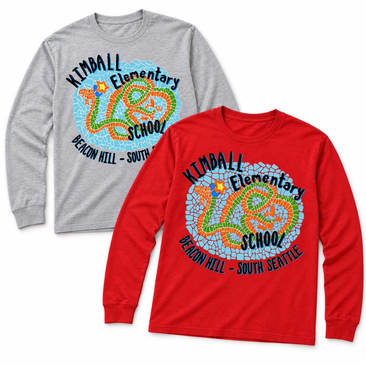 Red and gray Kimball Long-sleeve T-shirt