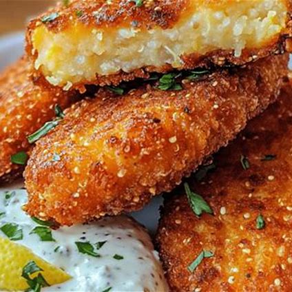 Potato-Quinoa Crispy Patties with Savory Dip